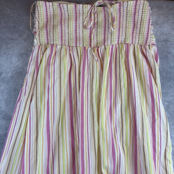 Old Navy Dress Womens XL Beige Striped O-Ring Halter Romper Pink Stripe NEW - Picture 10 of 11